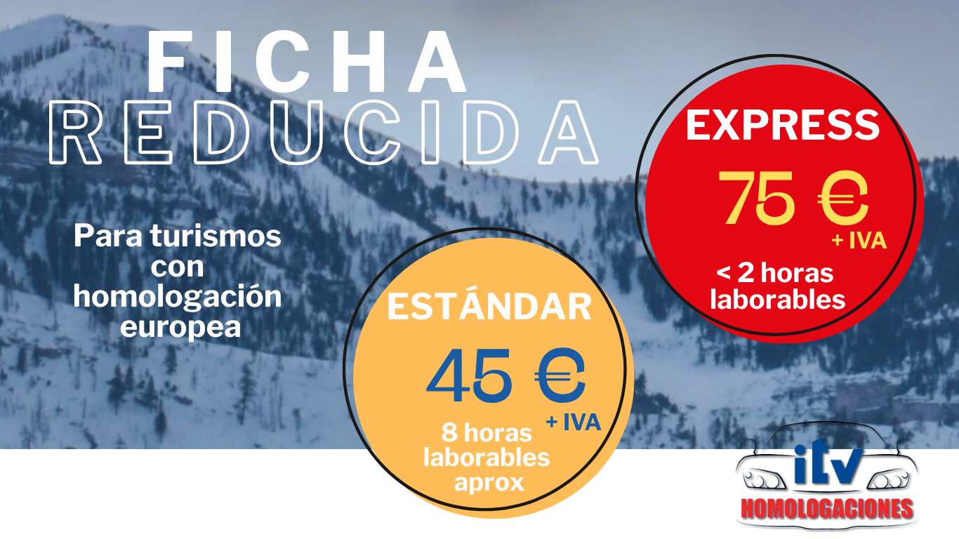 Ficha reducida Express: 75€+iva Ficha reducida estándar: 45€+iva